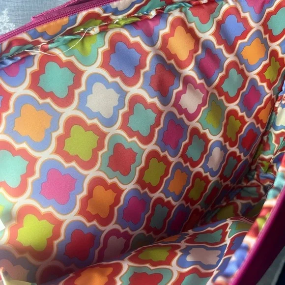 Lily Bloom Pink Tote Bag Floral Lined Vegan Y2K Cute - Picture 4 of 5